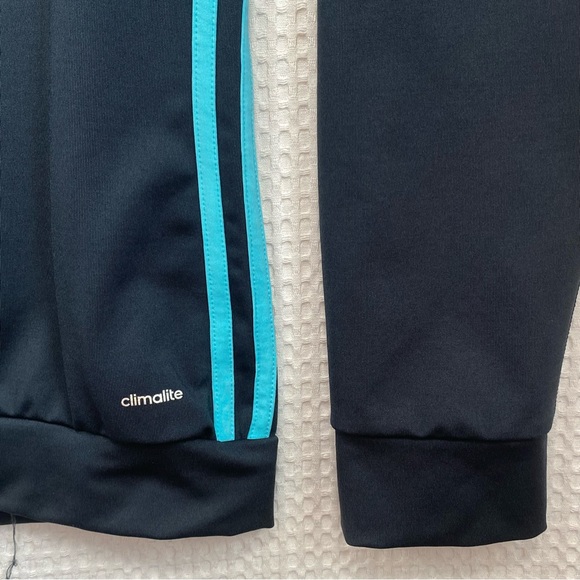 Adidas Climalite Full Zip Mock Neck Navy Track Sweater Jacket; Women’s Sz Medium - Picture 13 of 14